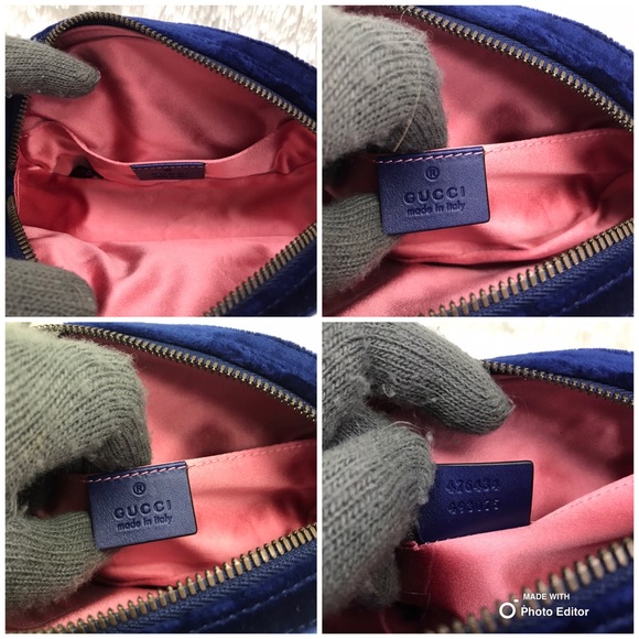 Gucci Blue Velvet GG Marmont Belt Bag BRAND NEW - Picture 6 of 8